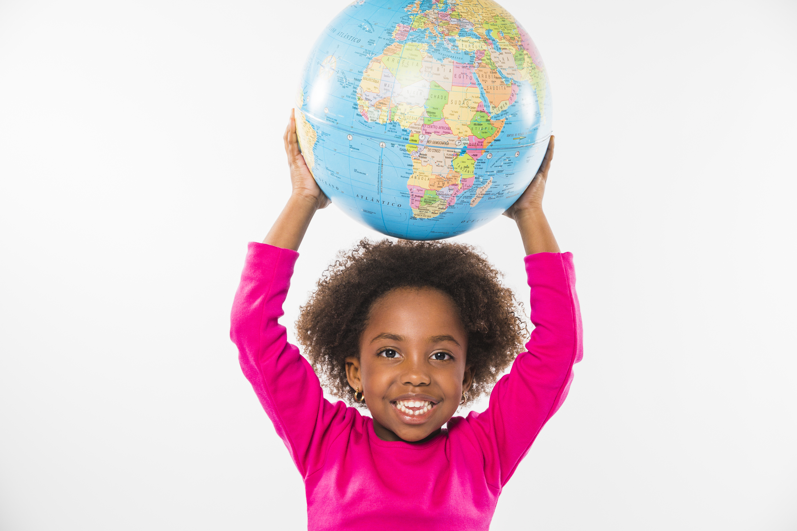 Home child holding globe head studio (1)